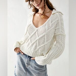 Free People Traveler Cable Knit Pullover